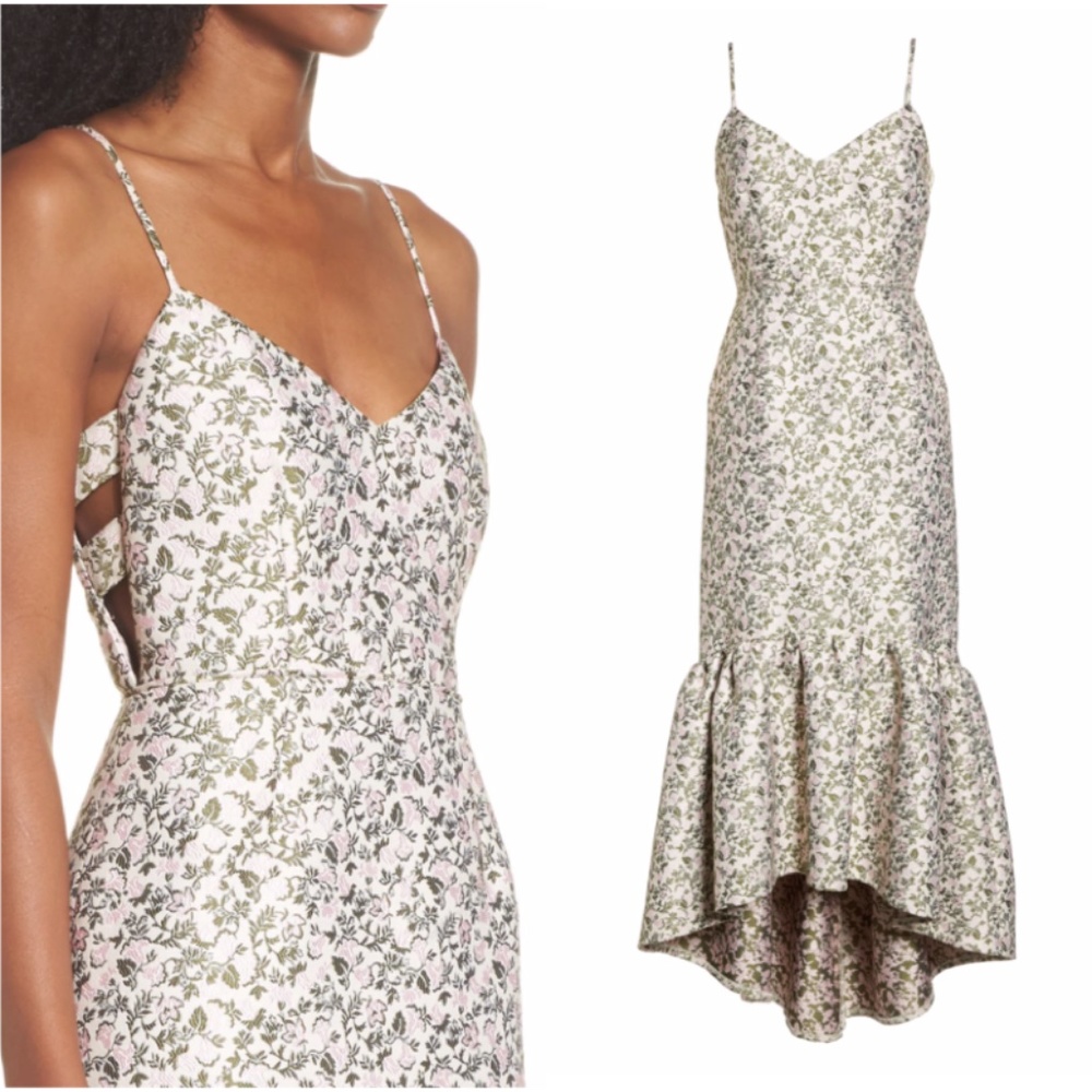 Jill Stuart Jacquard High/Low Midi Dress - Picture 2 of 7